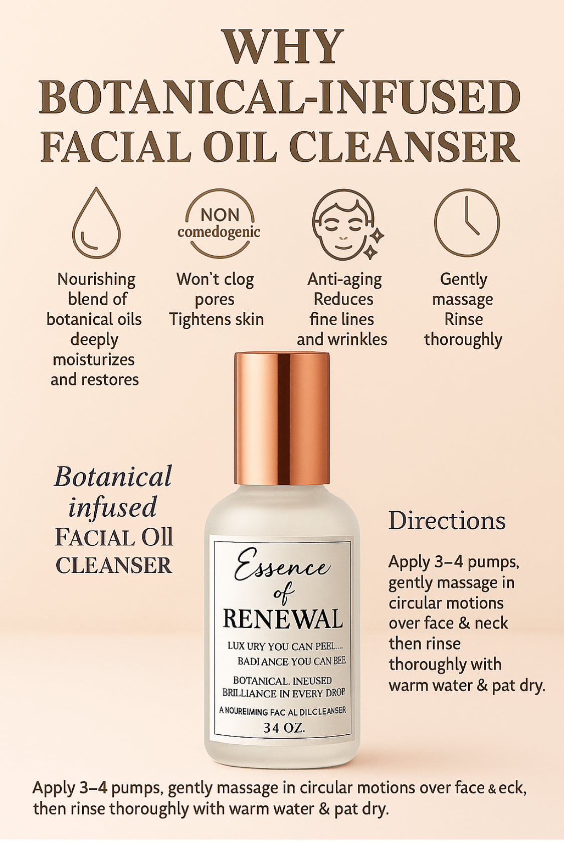 Essence of Renewal Nourishing Facial Oil Cleanser